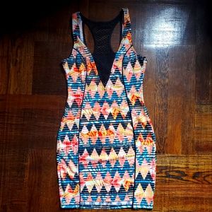 Material Girl Colorful Bodycon Dress Size Small